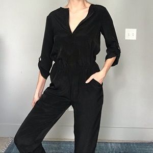 NWT Black V-Neck Utility Jumpsuit